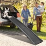 Folding Dog Ramp for Car Truck SUVs 62 Inches Pet Ramp for Large Dogs Non Slip with Raised Siderails