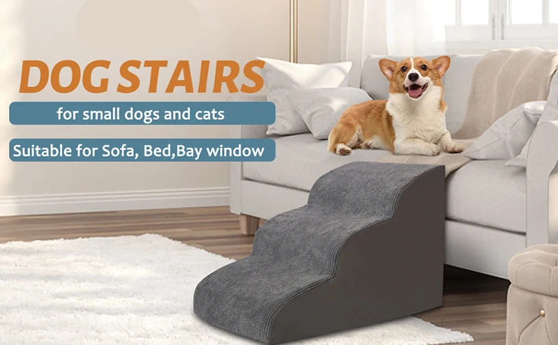 New Detachable And Washable Kennel Memory Foam Dog Sofa Stairs Pet 3/4 Steps Stairs For Small Dog Cat Ramp Ladder Pet Stairs New Detachable And Washable Kennel Memory Foam Dog Sofa Stairs Pet 3/4 Steps Stairs For Small Dog Cat Ramp Ladder Pet Stairs