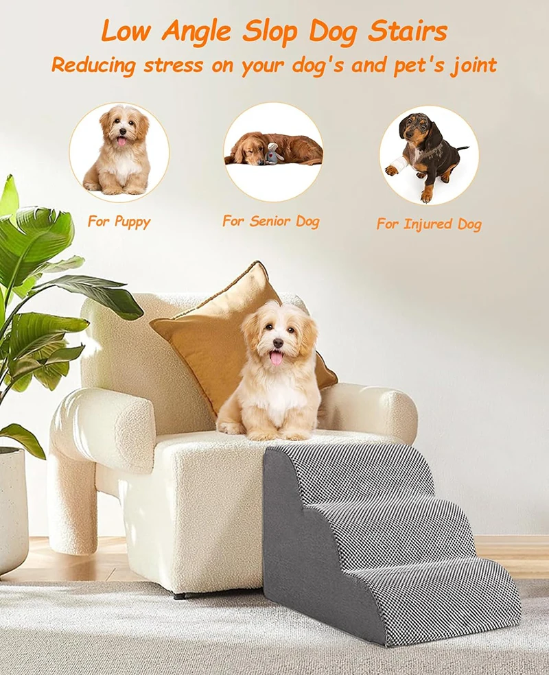 New Detachable And Washable Kennel Memory Foam Dog Sofa Stairs Pet 3/4 Steps Stairs For Small Dog Cat Ramp Ladder Pet Stairs New Detachable And Washable Kennel Memory Foam Dog Sofa Stairs Pet 3/4 Steps Stairs For Small Dog Cat Ramp Ladder Pet Stairs