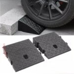Car Driveway Ramp Kit 7/13cm Height  Portable Anti-Slip Wheel Chock Heavy Duty Threshold Ramps for Vehicle Maintenance & Loading - Image 2