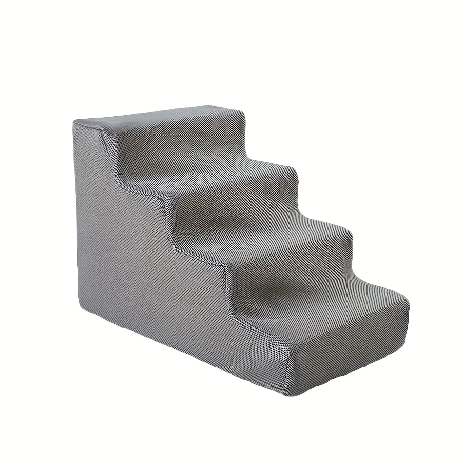 4-Step Pet Stairs for Small & Medium Dogs - Non-Slip Foam Ramp with Removable Cover, Ergonomic Pet Ladder for High Beds 4-Step Pet Stairs for Small & Medium Dogs - Non-Slip Foam Ramp with Removable Cover, Ergonomic Pet Ladder for High Beds