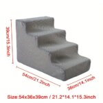 4-Step Pet Stairs for Small & Medium Dogs - Non-Slip Foam Ramp with Removable Cover, Ergonomic Pet Ladder for High Beds - Image 2