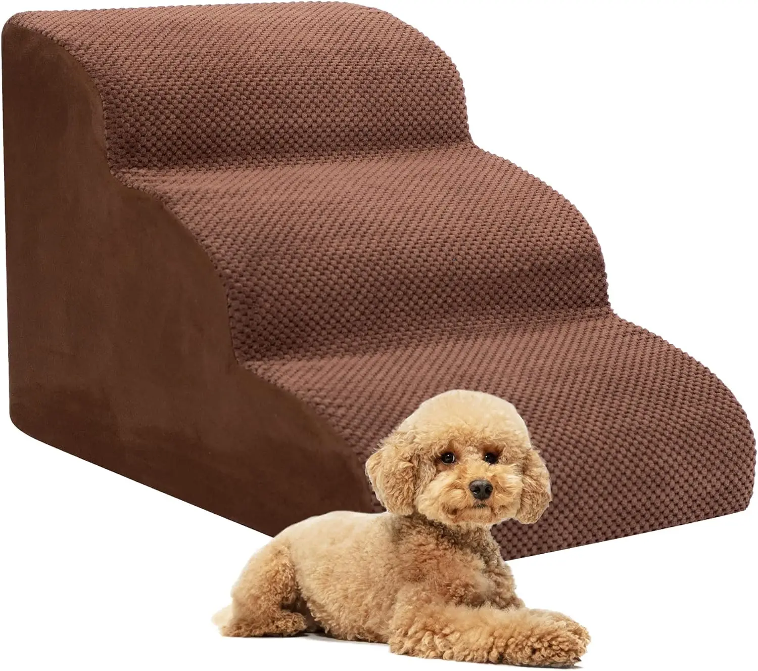 Pet Stairs for Large Dog Cat High Density Soft Foam Small Dog Ramp Ladder Stair Extra Wide Non-Slip Steps for High Bed or Couch Pet Stairs for Large Dog Cat High Density Soft Foam Small Dog Ramp Ladder Stair Extra Wide Non-Slip Steps for High Bed or Couch