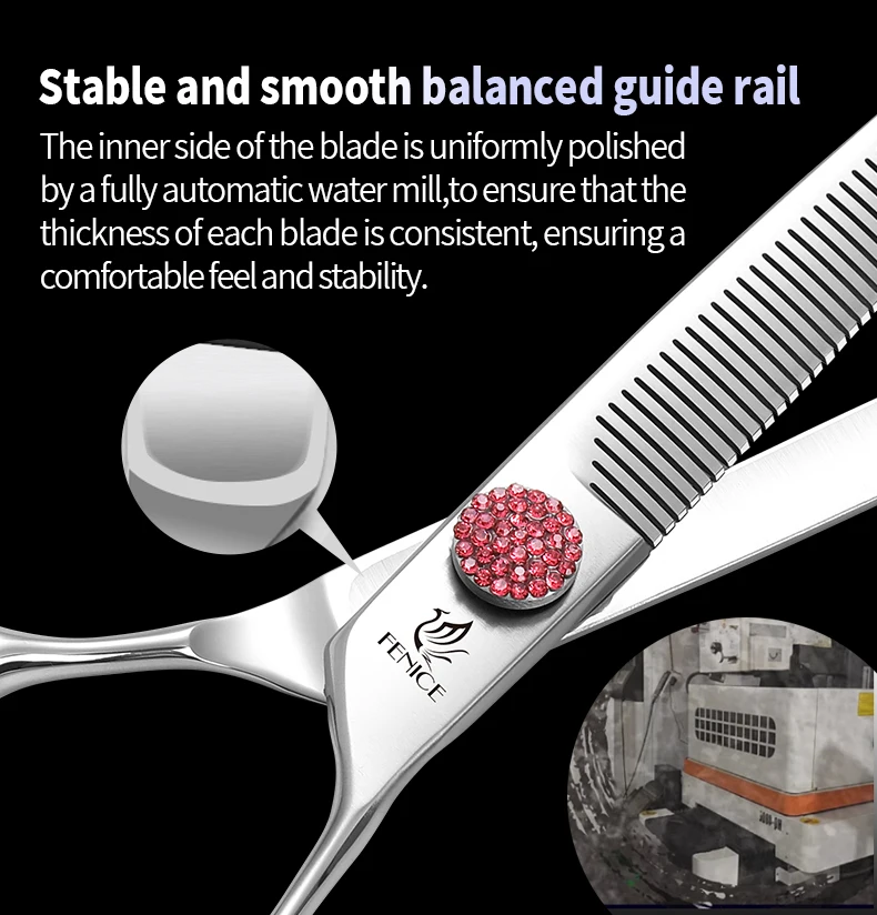 Fenice 6.5/7.0 inch High-end JP440C Alloy Steel Diamond Screw Grooming for Dogs Scissors Shears Kit for Dog Groomers Fenice 6.5/7.0 inch High-end JP440C Alloy Steel Diamond Screw Grooming for Dogs Scissors Shears Kit for Dog Groomers