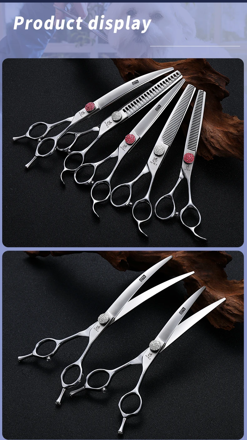 Fenice 6.5/7.0 inch High-end JP440C Alloy Steel Diamond Screw Grooming for Dogs Scissors Shears Kit for Dog Groomers Fenice 6.5/7.0 inch High-end JP440C Alloy Steel Diamond Screw Grooming for Dogs Scissors Shears Kit for Dog Groomers