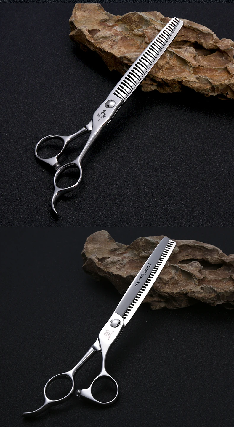 Fenice 7.0 Inch VG10 Steel 3D Gradient Traceless Teeth Pet Curved/Straight Chunker Scissors Bearing Screws Pet Grooming Shears Fenice 7.0 Inch VG10 Steel 3D Gradient Traceless Teeth Pet Curved/Straight Chunker Scissors Bearing Screws Pet Grooming Shears