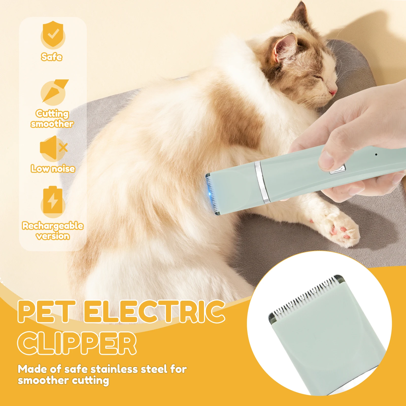 Professional Dog Hair Clipper Rechargeable Electrical Pet Grooming Trimmer Low Noise Dog Cat Hair Clipper Two Speed Professional Dog Hair Clipper Rechargeable Electrical Pet Grooming Trimmer Low Noise Dog Cat Hair Clipper Two Speed