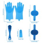 6PCS Pet Grooming Kit Silicone Dog Toothbrush Finger Dog Bath Gloves Dog Shampoo Brush Pet Grooming Gloves Dog Cat Bath Supplies - Image 5