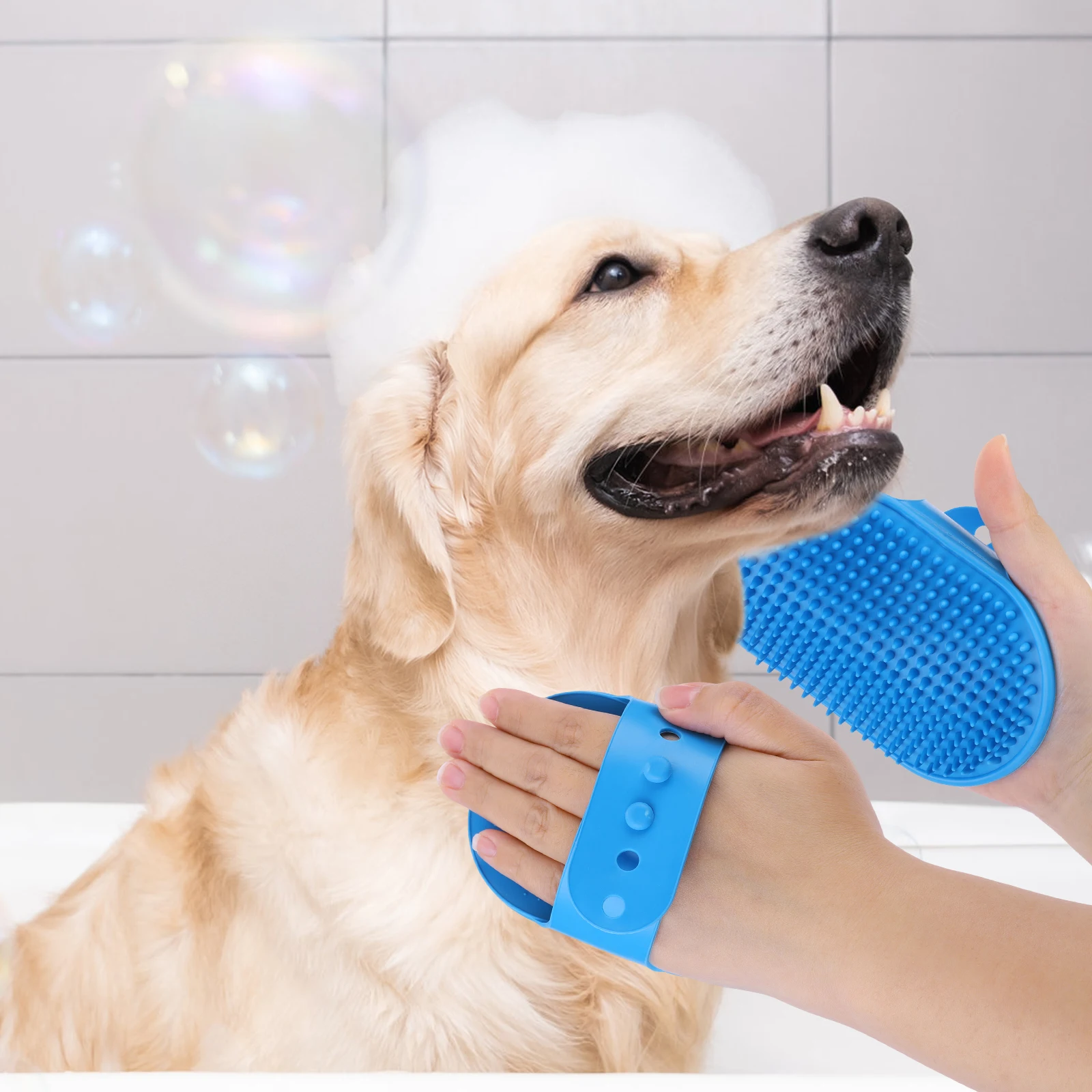 48900-v3cyg6.jpg 6PCS Pet Grooming Kit Silicone Dog Toothbrush Finger Dog Bath Gloves Dog Shampoo Brush Pet Grooming Gloves Dog Cat Bath Supplies - Image 1