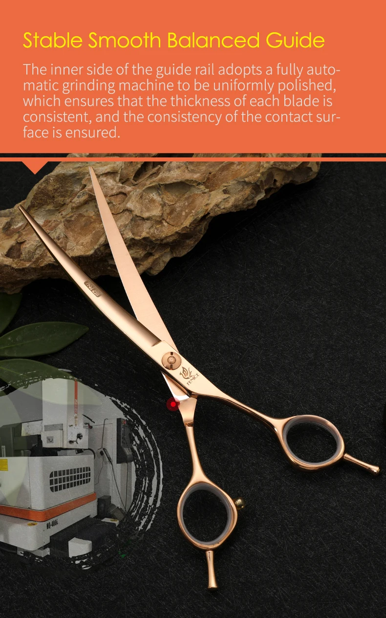 Fenice Professional 6.5/7 Inch Pet Curved Grooming Scissors serrated blade with saw Pet Scissors Shears for Dogs Cats JP440C Fenice Professional 6.5/7 Inch Pet Curved Grooming Scissors serrated blade with saw Pet Scissors Shears for Dogs Cats JP440C