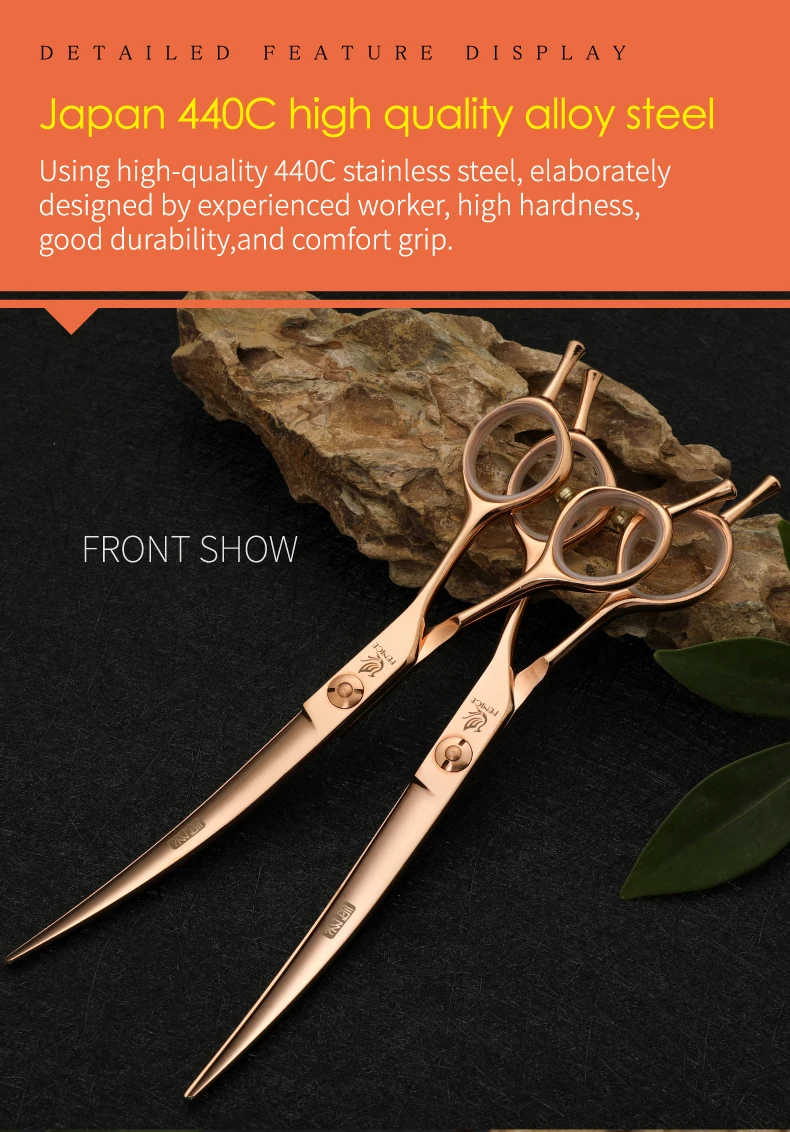 Fenice Professional 6.5/7 Inch Pet Curved Grooming Scissors serrated blade with saw Pet Scissors Shears for Dogs Cats JP440C Fenice Professional 6.5/7 Inch Pet Curved Grooming Scissors serrated blade with saw Pet Scissors Shears for Dogs Cats JP440C