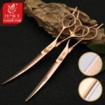 Fenice Professional 6.5/7 Inch Pet Curved Grooming Scissors serrated blade with saw Pet Scissors Shears for Dogs Cats JP440C - Image 5