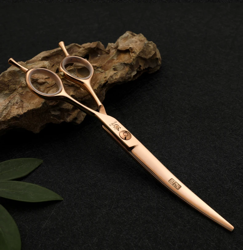 Fenice Professional 6.5/7 Inch Pet Curved Grooming Scissors serrated blade with saw Pet Scissors Shears for Dogs Cats JP440C Fenice Professional 6.5/7 Inch Pet Curved Grooming Scissors serrated blade with saw Pet Scissors Shears for Dogs Cats JP440C