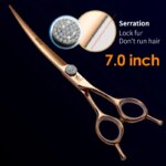 Fenice Professional 6.5/7 Inch Pet Curved Grooming Scissors serrated blade with saw Pet Scissors Shears for Dogs Cats JP440C - Image 4