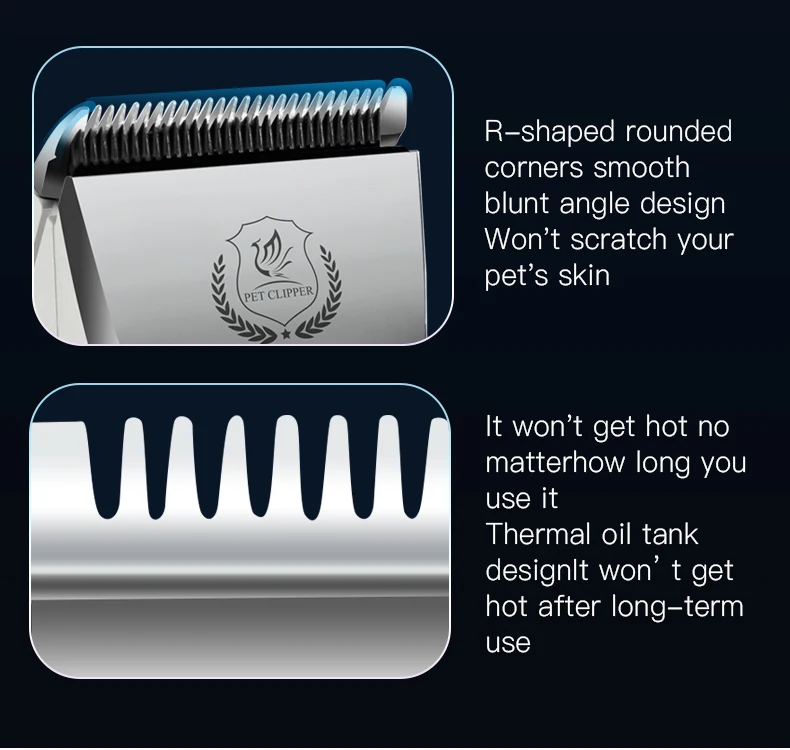 Fenice New Upgrade 5000mA Capacity Cordless LCD Screen Pets Dog Grooming Clippers Rechargeable Haircut Shaver for Trimming Salon