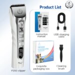 Fenice New Upgrade 5000mA Capacity Cordless LCD Screen Pets Dog Grooming Clippers Rechargeable Haircut Shaver for Trimming Salon - Image 6