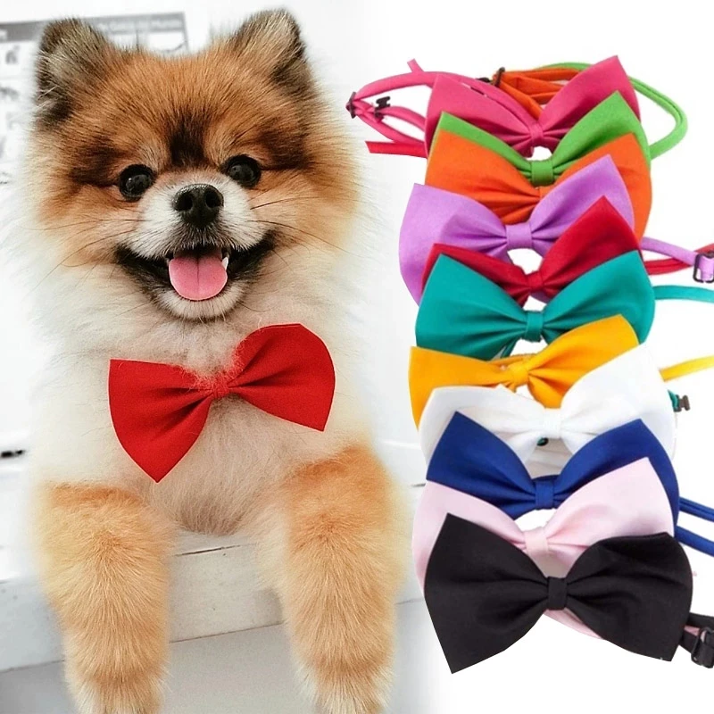 50pcs Mix Color Bow Ties Bowknot for Dogs Cat Grooming Accessories Small Animal Children Adjustable Bowtie Pet Product Wholesale