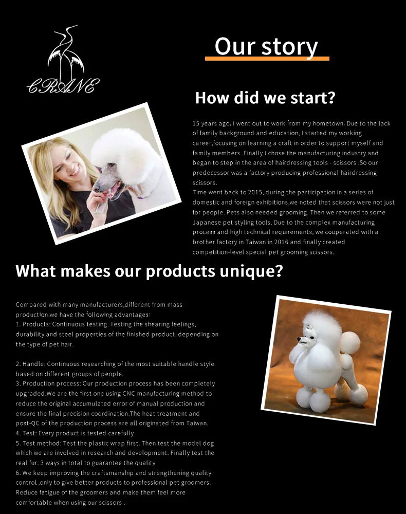 Crane Professional 7 Inch High-end Dog Grooming Scissors Curved Thinner Shears For Dogs Animal Hair Thinning Tijeras Tesoura