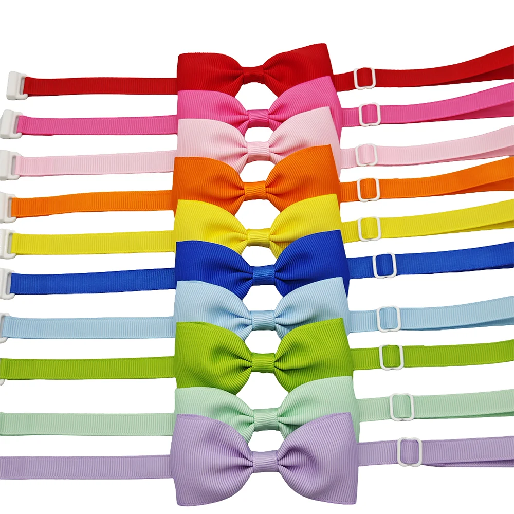 (10 pieces/lot) Fashion Bow Tie For Dogs Adjustable Neck Tie For Cat Solid Colors Puppy Grooming Accessories Pet Supplies (10 pieces/lot) Fashion Bow Tie For Dogs Adjustable Neck Tie For Cat Solid Colors Puppy Grooming Accessories Pet Supplies