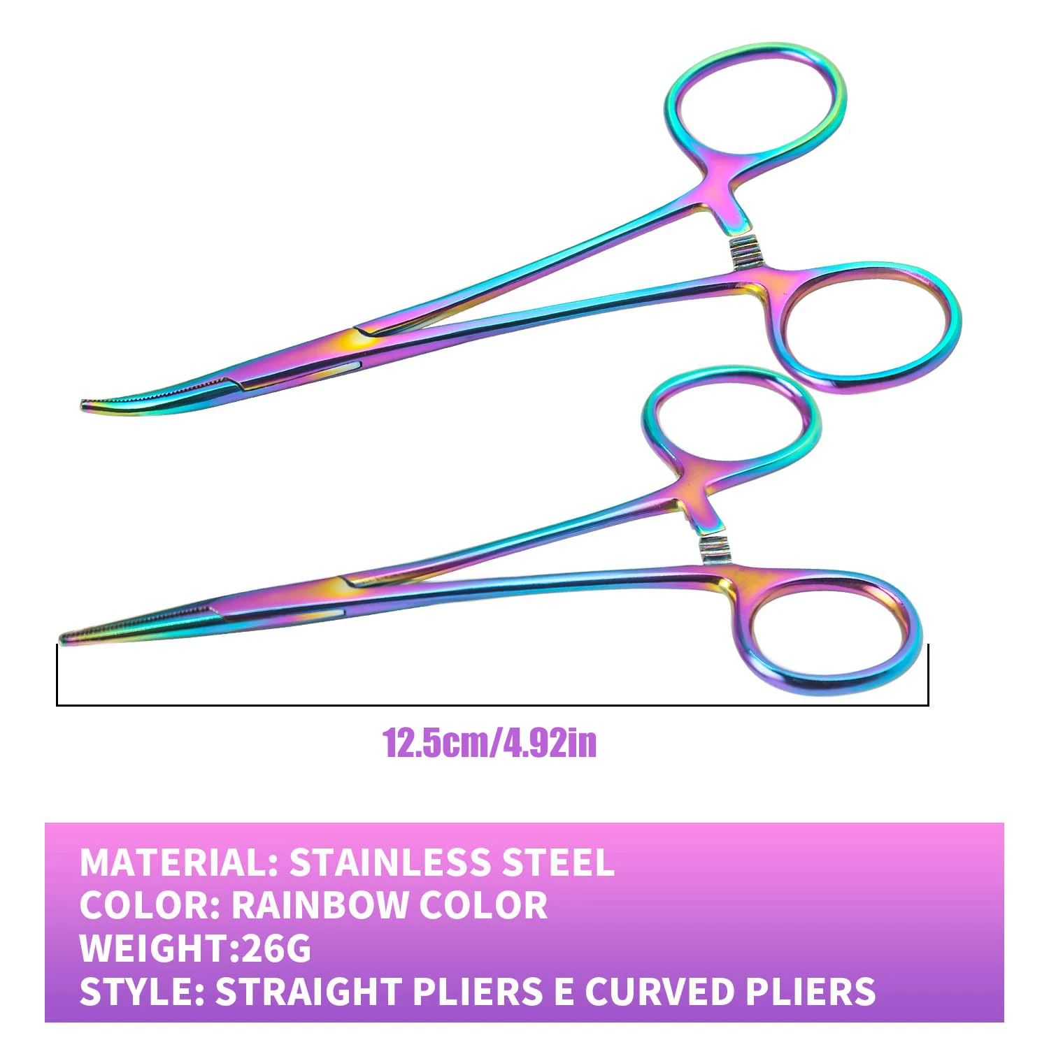 Dog Hair Tweezers Hemostat forceps stainless steel clamps color cosmetic veterinary tools for surgical wound cleaning