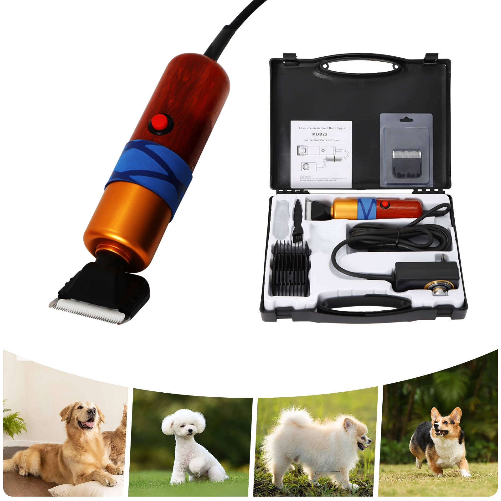Pet Hair Clipper Low Noise High-efficiency Professional Electric Variable Speed Hair Shearing For Sheep Dogs Cats Pet Pet Hair Clipper Low Noise High-efficiency Professional Electric Variable Speed Hair Shearing For Sheep Dogs Cats Pet