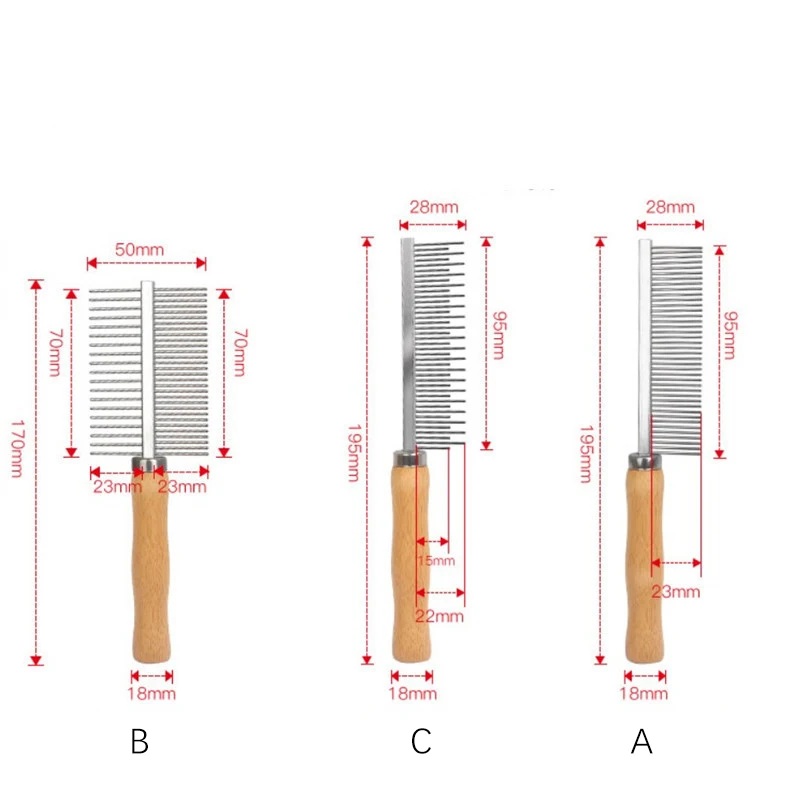 Dog Grooming Equipment Pet Hair Remover Cat Hair Comb Grooming Wooden Handle Cat Comb Smooth Hair Dog Brush Dog Accessories Dog Grooming Equipment Pet Hair Remover Cat Hair Comb Grooming Wooden Handle Cat Comb Smooth Hair Dog Brush Dog Accessories
