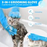 Pet Grooming Gloves Dog Cat Bathing Cleaning Glove Shampoo Scrubber Clean Soft Silicone Hair Removal Glove Hand Skin Protection - Image 3