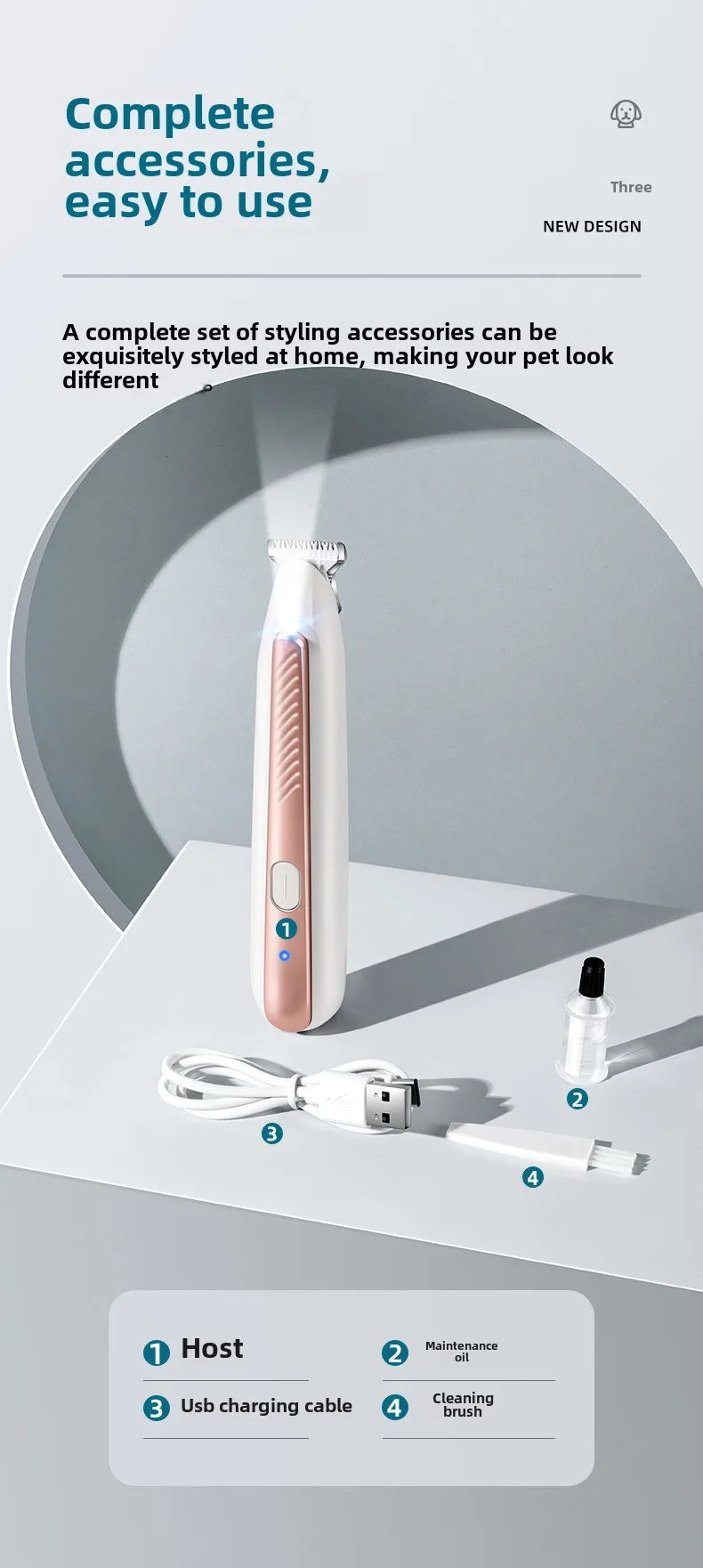 Smart Waterproof Pet Hair Shaver Dog Foot Shaver Cat Hair Removal Electric Clipper Local Trimmer Animal Hair Trimmer