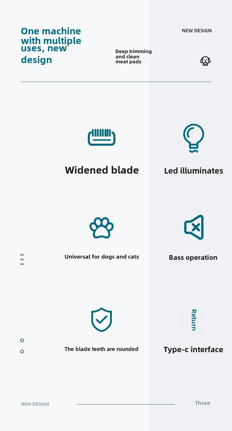 Smart Waterproof Pet Hair Shaver Dog Foot Shaver Cat Hair Removal Electric Clipper Local Trimmer Animal Hair Trimmer