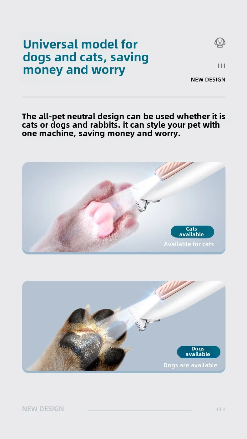 Smart Waterproof Pet Hair Shaver Dog Foot Shaver Cat Hair Removal Electric Clipper Local Trimmer Animal Hair Trimmer