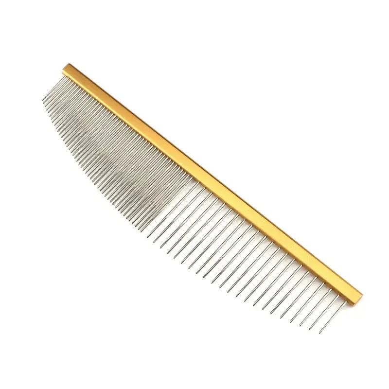 Pet Moon Comb Stainless Steel Thin Teeth Cat Dog Face Hair Grooming Comb For Details Care Small Pet Comb Round Tip