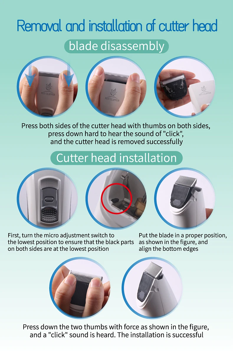 Fenice Clipper Dogs Professional LCD Screen Pet Cat Clippers Electrical Grooming Trimmer Rechargeable Haircut Machine Animals