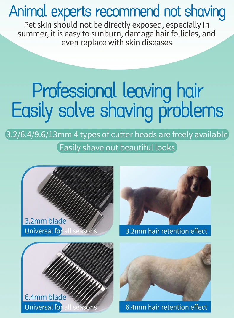 Fenice Clipper Dogs Professional LCD Screen Pet Cat Clippers Electrical Grooming Trimmer Rechargeable Haircut Machine Animals