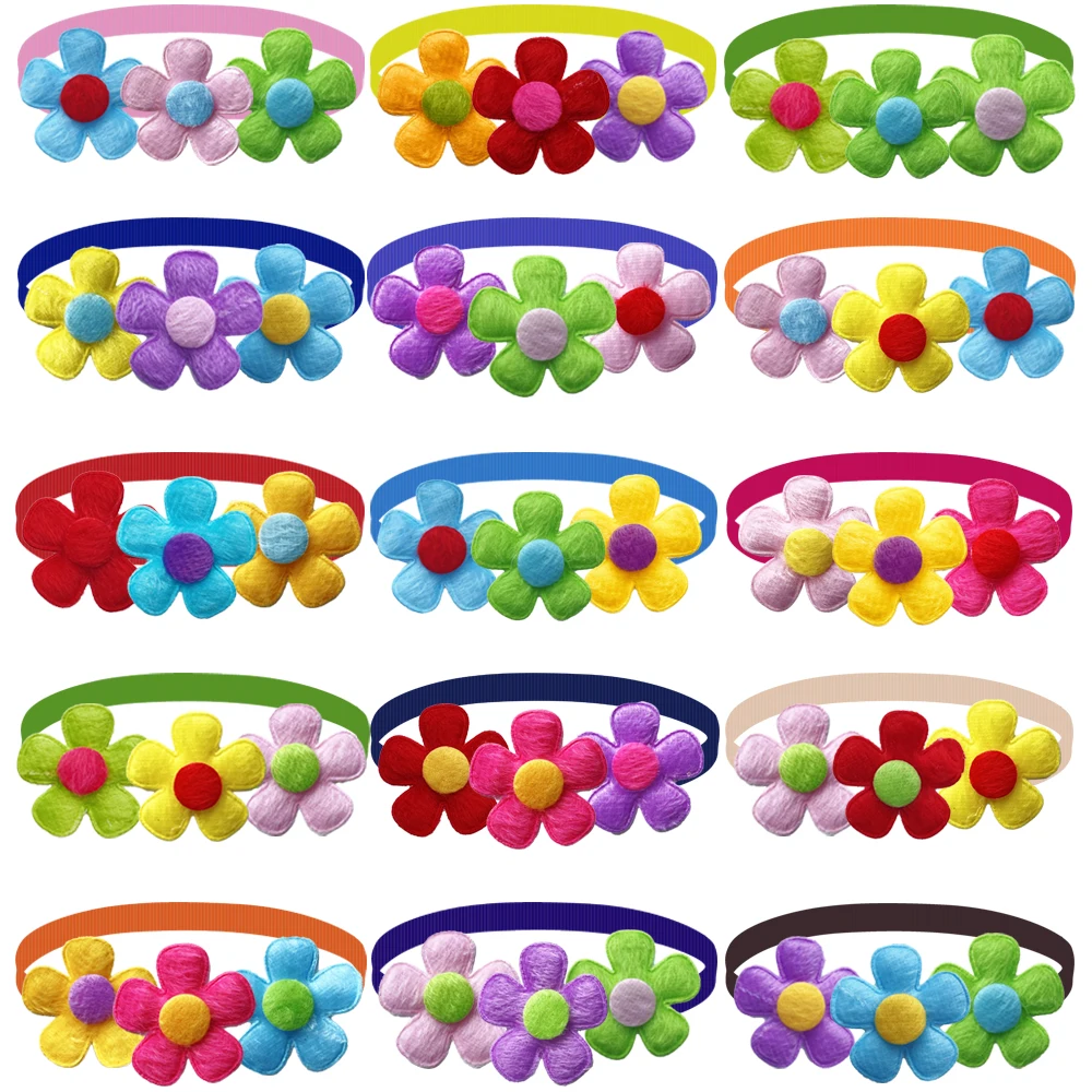 49799-cckg8n.jpg 50/100pcs Colorful Flower Dog Bow Ties Beautiful Pet Dog Cat Bowties Collar Fashion Cute Pet Accessories For Small Dogs - Image 1
