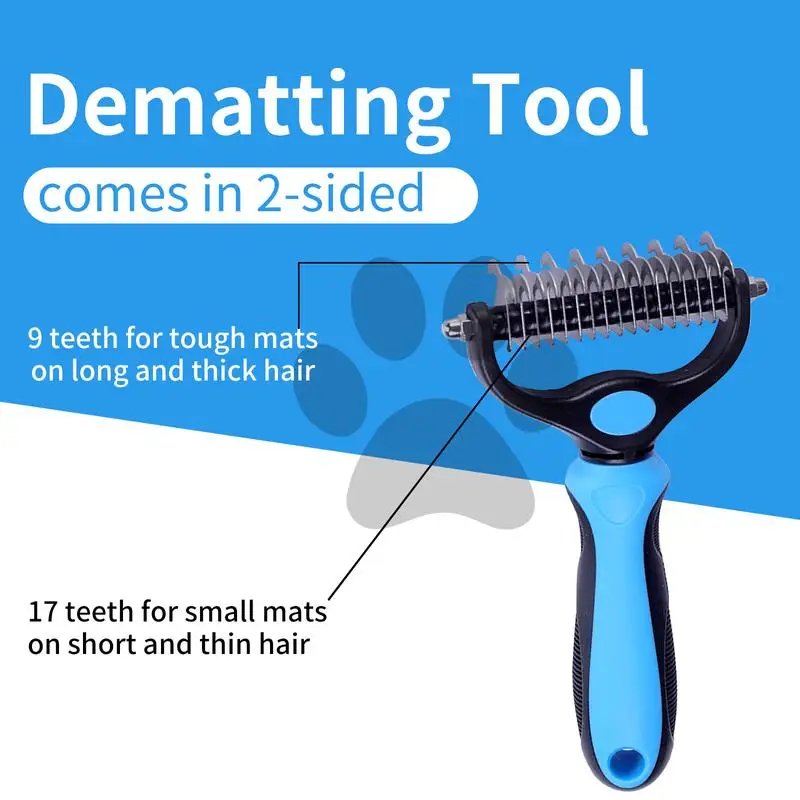 2in1 Stainless Pet Deshedding Brush Dog Hair Remover Pet Fur Knot Cutter Puppy Cat Comb Brushes Dogs Grooming Shedding Supplies