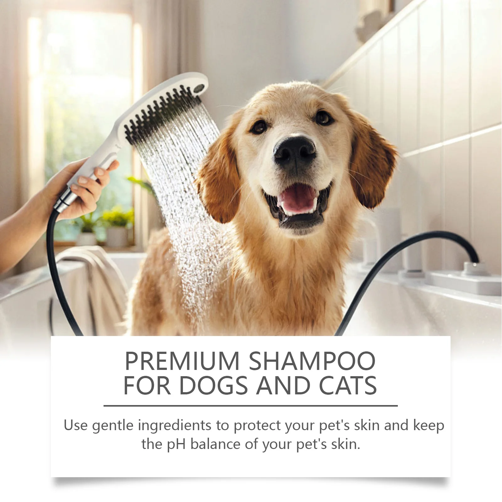Natural Pet Shampoo for Dogs & Cats, Coconut Oil Derivative Formula, Removes Odor & Tangles, Flea & Insect Repellent,