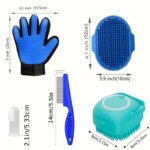 8 Pcs Pet Grooming Set, Hair Removal Comb For Dog, Flea Comb, Dog Shampoo Brush, Pet Nail Clippers, Dog Toothbrush Set - Image 4