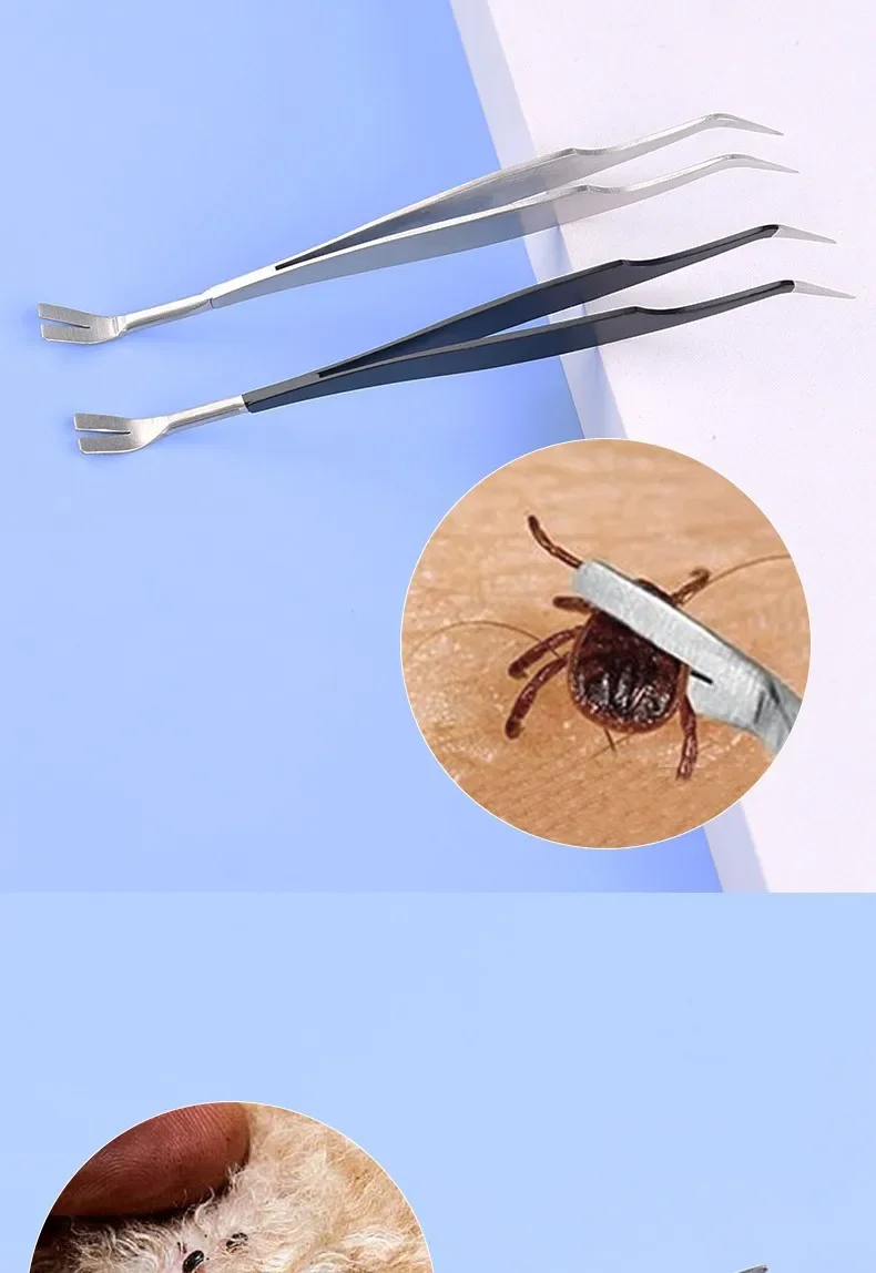 Tick Removal Tool for Pets Stainless Steel Pet Flea Removal Tool 2-in-1 Tick Removal Tool Professional Tick Removal Tweezers Dog Tick Removal Tool for Pets Stainless Steel Pet Flea Removal Tool 2-in-1 Tick Removal Tool Professional Tick Removal Tweezers Dog