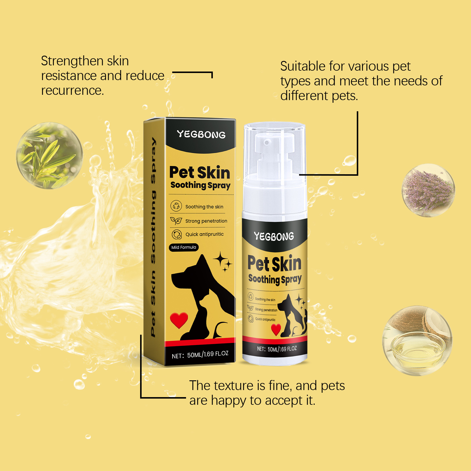 Pet Skin Care Spray Relieve Discomfort for Dogs Cat Flea Lice Control Alleviate Skin Scratching Licking Portable Pet Wound Spray Pet Skin Care Spray Relieve Discomfort for Dogs Cat Flea Lice Control Alleviate Skin Scratching Licking Portable Pet Wound Spray