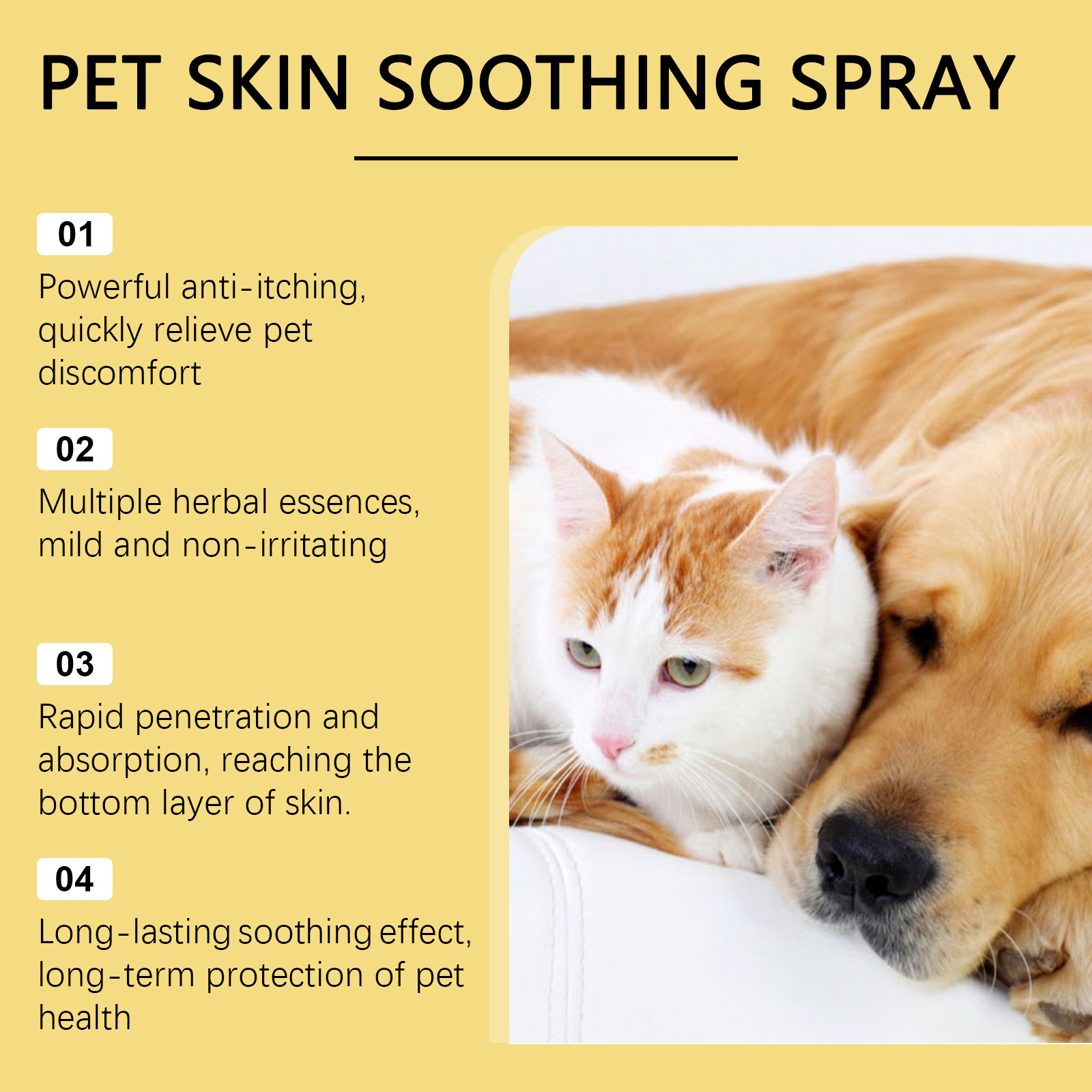 Pet Skin Care Spray Relieve Discomfort for Dogs Cat Flea Lice Control Alleviate Skin Scratching Licking Portable Pet Wound Spray Pet Skin Care Spray Relieve Discomfort for Dogs Cat Flea Lice Control Alleviate Skin Scratching Licking Portable Pet Wound Spray