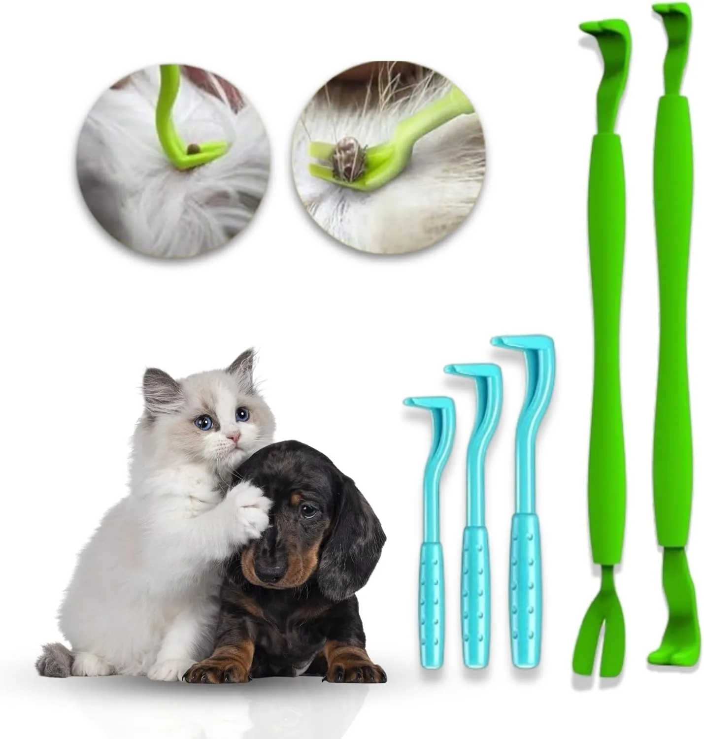 50375-fbmgw0.jpg 5pcs Flea Remover Hook Tick Removal Tweezer Ticks Pull Pet Cat Dog Accessaries Scratching Extractor Mite Tweezers Comb Louses P - Image 1