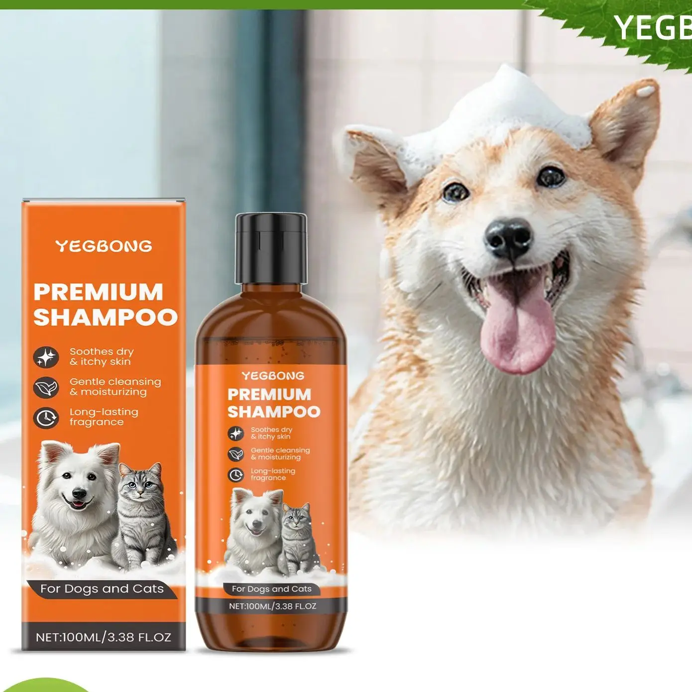 50411-dkcmsh.jpg Natural Pet Shampoo for Dogs & Cats, Coconut Oil Derivative Formula, Removes Odor & Tangles, Flea & Insect Repellent, - Image 1