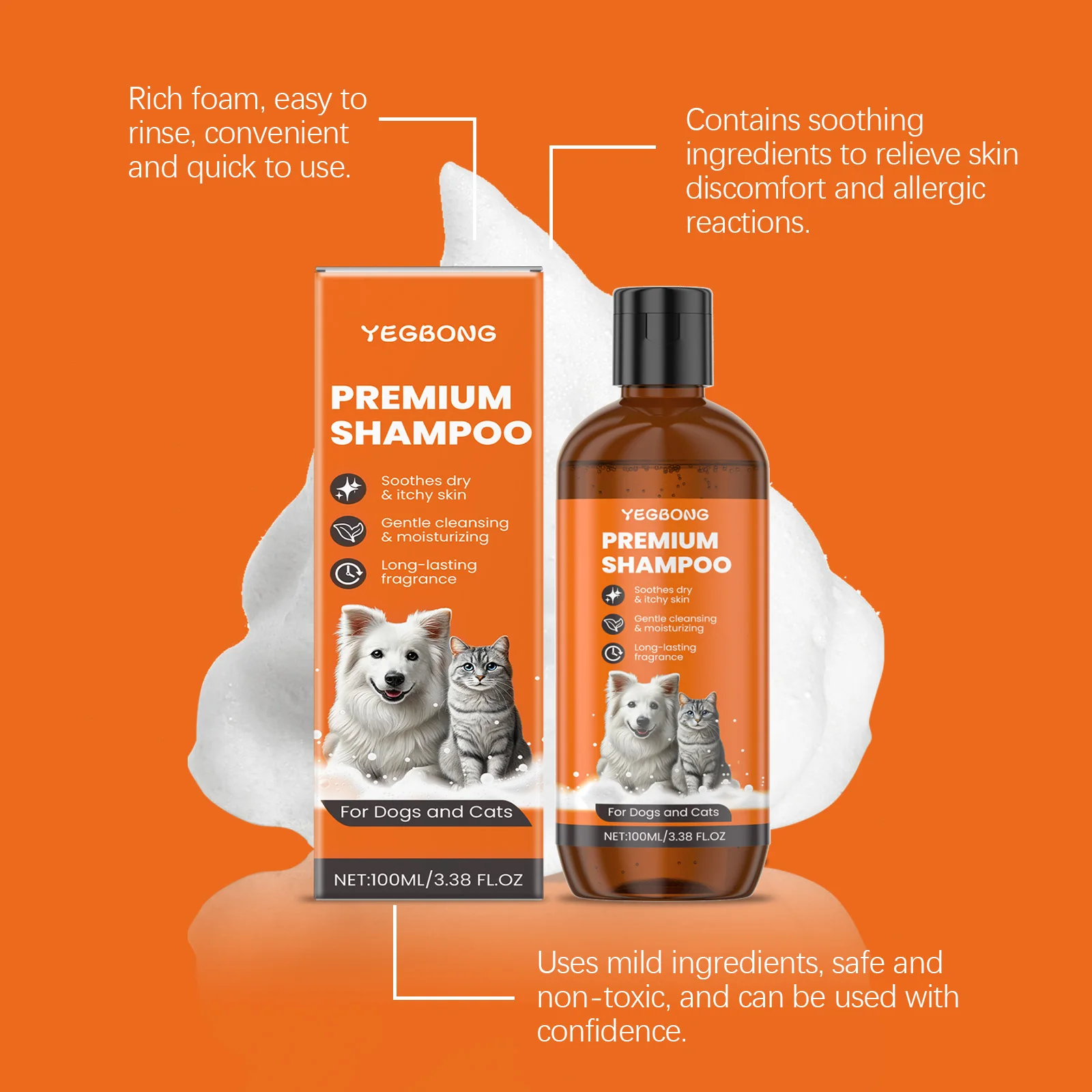 Natural Pet Shampoo for Dogs & Cats, Coconut Oil Derivative Formula, Removes Odor & Tangles, Flea & Insect Repellent, Natural Pet Shampoo for Dogs & Cats, Coconut Oil Derivative Formula, Removes Odor & Tangles, Flea & Insect Repellent,
