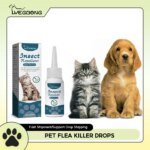 Pet Flea Killer Drops Anti Fleas Cats Ticks Lice Mite Removal Relieve Itching Dogs Ringworm Treatment Pet Skin Care Spray