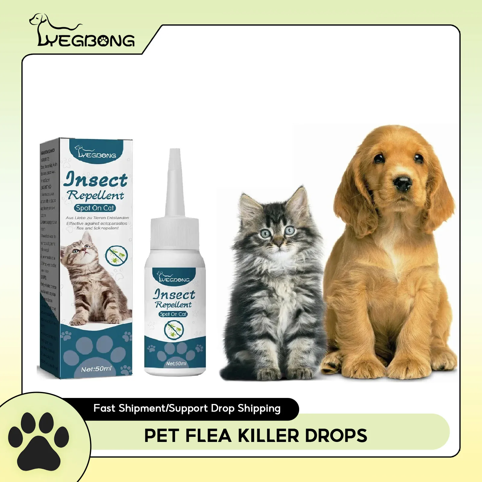 Pet Flea Killer Drops Anti Fleas Cats Ticks Lice Mite Removal Relieve Itching Dogs Ringworm Treatment Pet Skin Care Spray Pet Flea Killer Drops Anti Fleas Cats Ticks Lice Mite Removal Relieve Itching Dogs Ringworm Treatment Pet Skin Care Spray