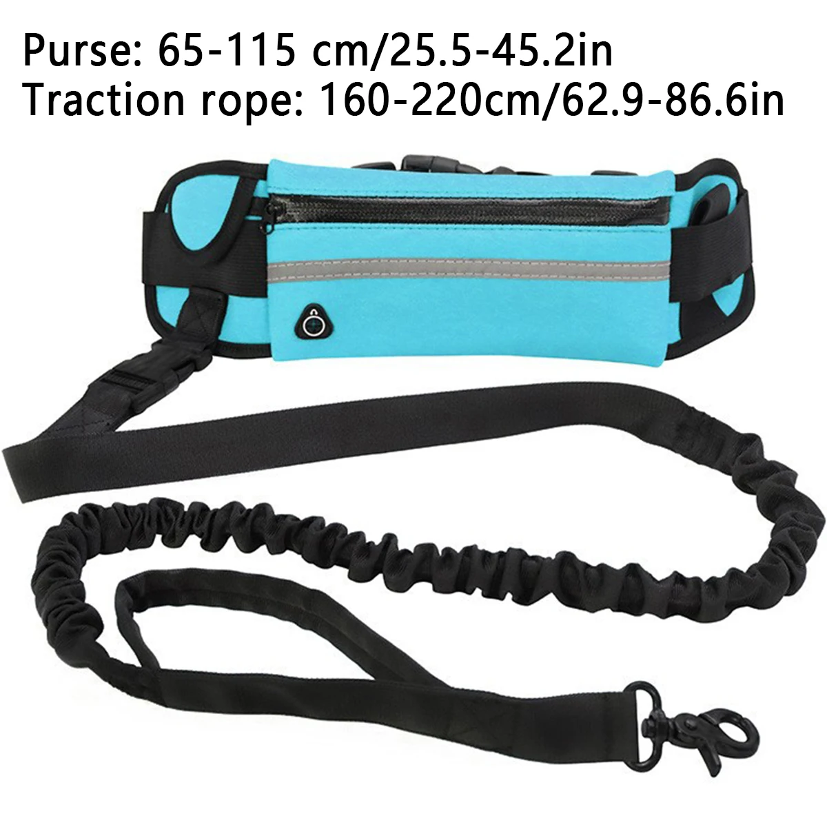 Hands Free Dog Leash for Running Walking Reflective Leash with Waist Bag Retractable Elastic Belt Dog Traction Rope Pet Products