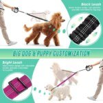 1.6ft Long Dual Dog Leash Attachment - Double Leashes for Training Small to Large Dogs - Adjustable Strap Shock Absorbing Bungee - Image 2