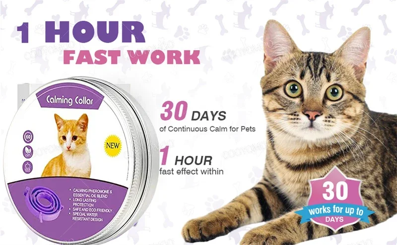 New Release Dog Calming Pheromone Collar cat Relieve Anxiety Adjustable Comfortable Collar For Puppy Kitten Large Dog Accessorie New Release Dog Calming Pheromone Collar cat Relieve Anxiety Adjustable Comfortable Collar For Puppy Kitten Large Dog Accessorie