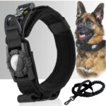 AirTag Tactical Dog Collar, with AirTag Holder and Handle Military Dog Metal Buckle Adjustable GPS Collar for Medium Large Dogs - Image 6