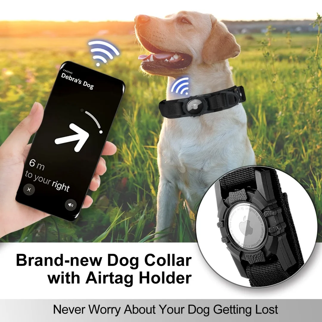 AirTag Tactical Dog Collar, with AirTag Holder and Handle Military Dog Metal Buckle Adjustable GPS Collar for Medium Large Dogs AirTag Tactical Dog Collar, with AirTag Holder and Handle Military Dog Metal Buckle Adjustable GPS Collar for Medium Large Dogs